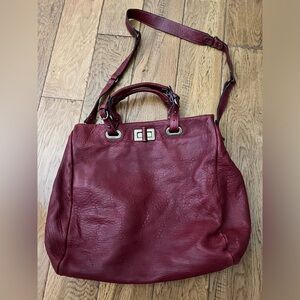 Abaco France Burgundy  Leather Purse Shoulder Bag - NWOT